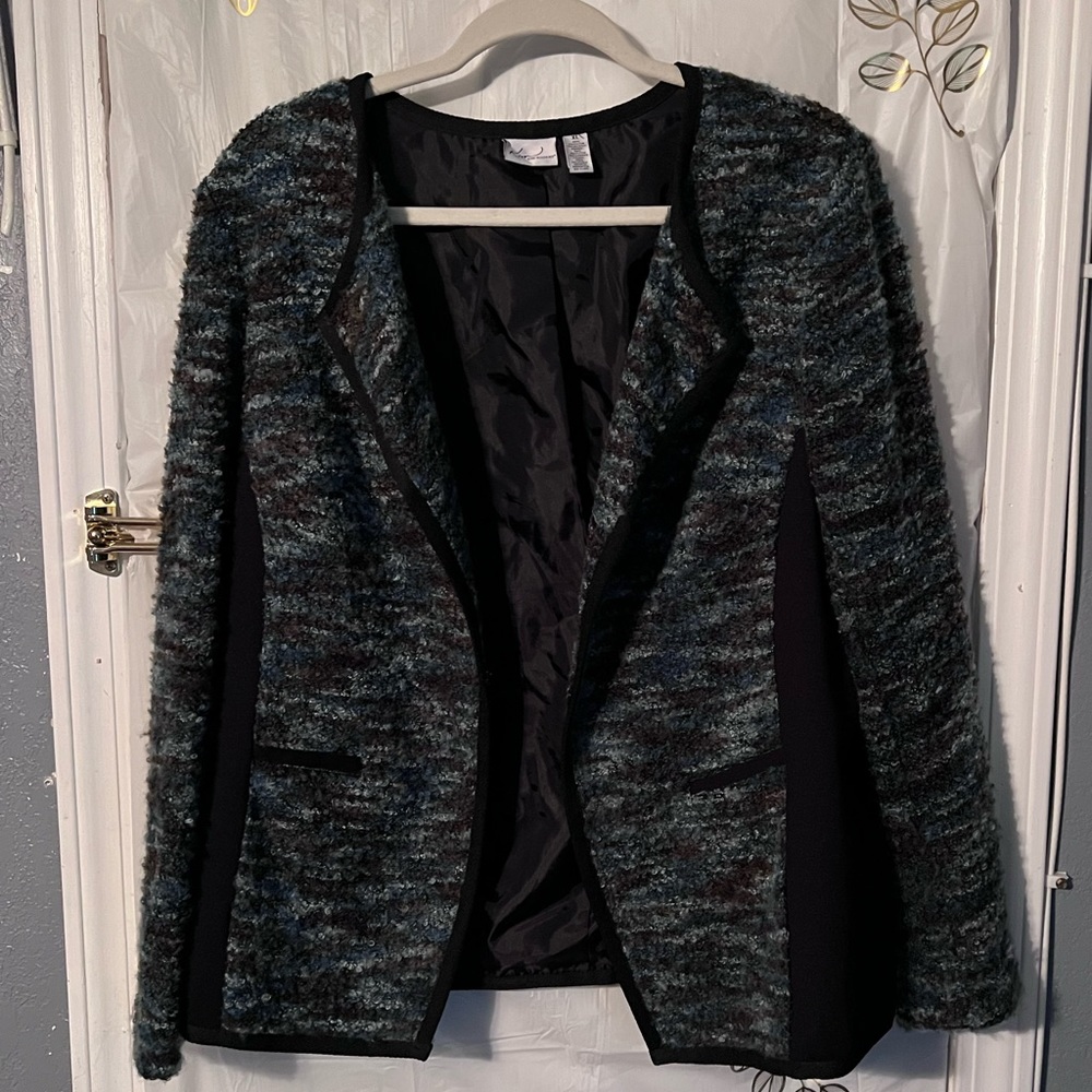 Kim Roger's Blue/Black Fuzzy Jacket, Size